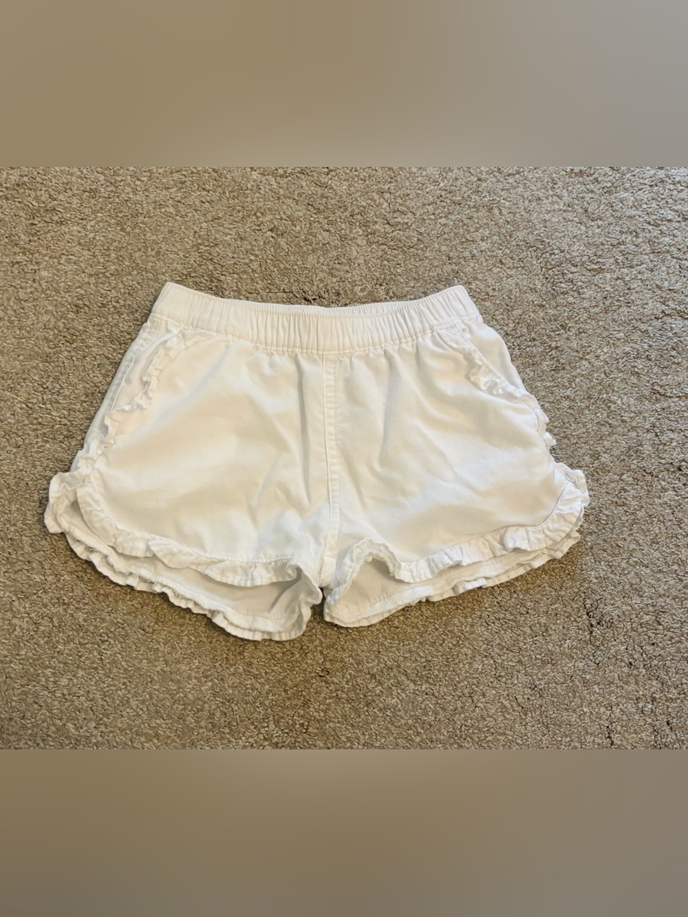 Girls Gymboree White Ruffle-Trim Shorts Size 7